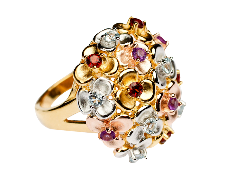 gold flowers ring